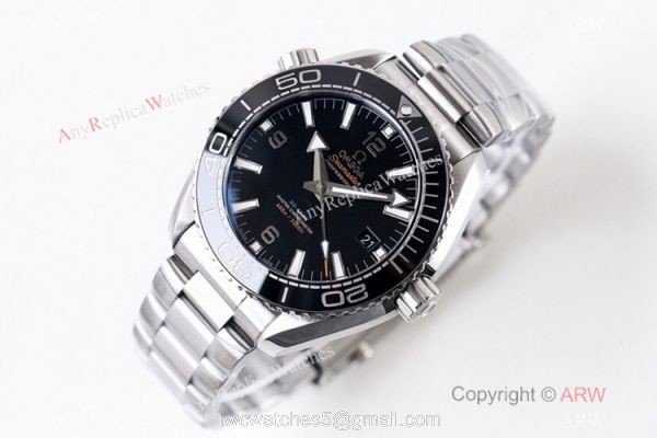 (VS) Omega Seamaster Super Clone Watch Planet Ocean 600M Ss Black Ceramic 43.5mm 8