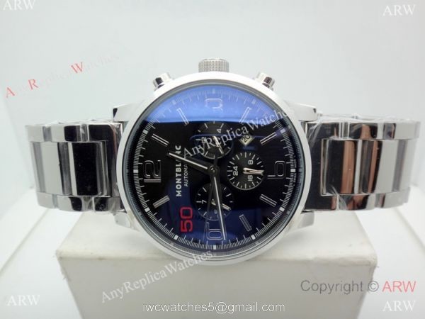 Mont Blanc Clone Timewalker Stainless Steel Black Dial Automatic watch 8