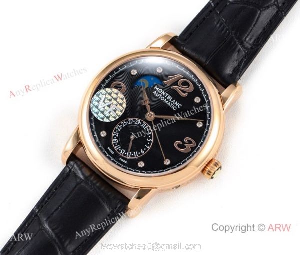2019 New Replica Montblanc Star Legacy Moon Phase Rose Gold Watch Swiss 9015 8