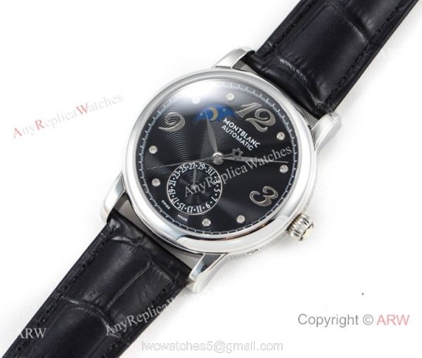 Mont blanc Knock off Star Legacy Moon phase Black Dial Watch Swiss 1:1 Fake Montblanc 8