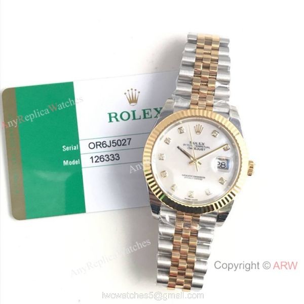 EW Factory Rolex Datejust ii Swiss 3235 Watch White MOP Dial Two Tone 8