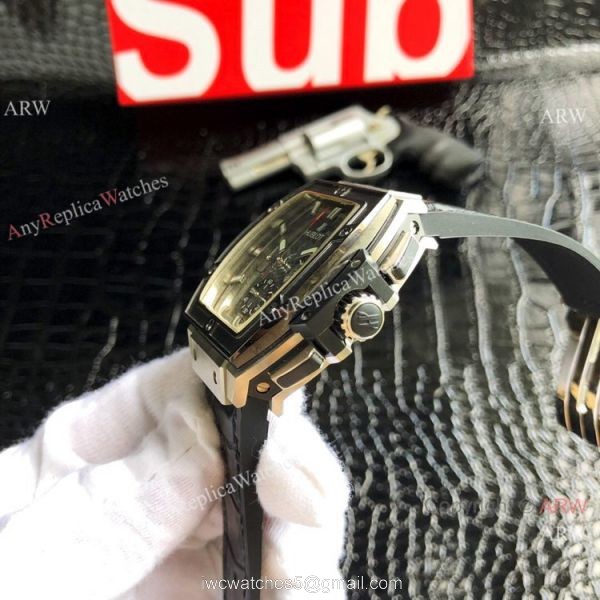 Copy Hublot Spirit Of Big Bang Chronograph SS Black Bezel Watch 8
