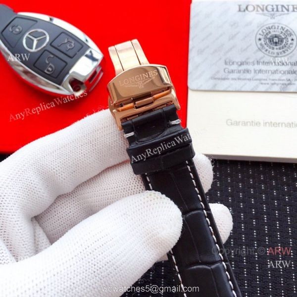 2019 Replica Longines Master Moon phase 40mm Watch Brown Leather Strap 8