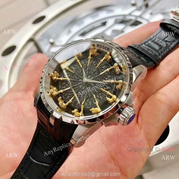 New Copy Roger Dubuis Excalibur RDDBEX0495 SS Gray Dial Watch 8