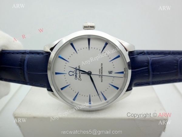 Low Price Omega Seamaster Automatic Watch Blue Leather Strap 8