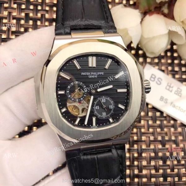 Replica Patek Philippe Tourbillon Nautilus Stainless Steel Watches 42mm 8