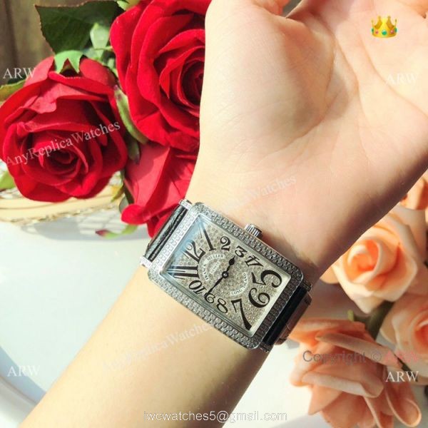 New Copy Franck Muller Long Island Ss Iced Out Diamond Watch 26mm 8