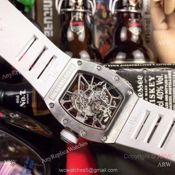 Swiss Replica Richard Mille RM035 Americas Diamond Red Rubber Watch 8