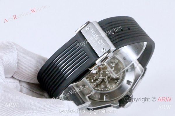 New Fake Hublot Geneve Big Bang Skeleton Watch Red Inner Rubber Strap 8