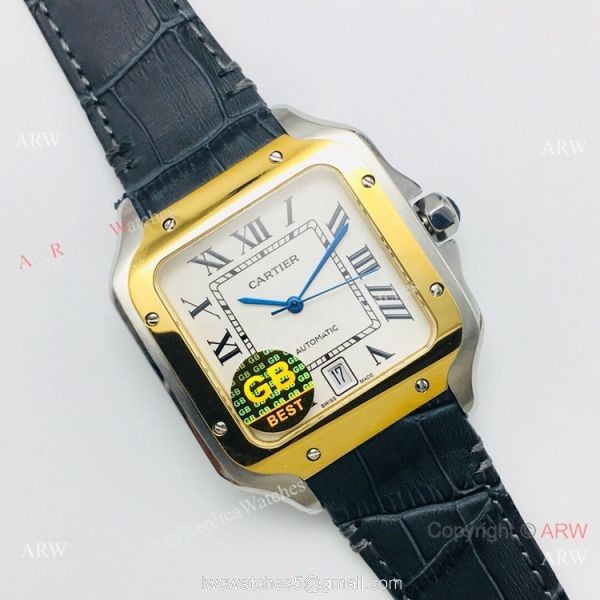 (GB) Swiss Copy Cartier Santos 2-Tone Mens Watch 2019 New 8