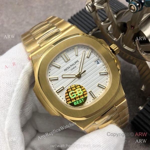 Swiss Grade 1 Copy Patek Philippe Nautilus GBF Swiss Cal.324 Yellow Gold Watch 8