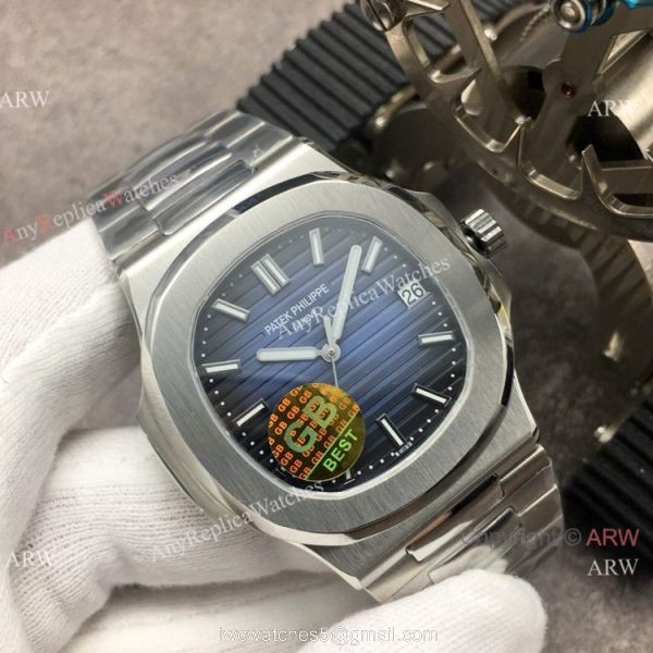 Swiss Grade Replica Patek Philippe Nautilus Blue Dial Watch GB Factory 8