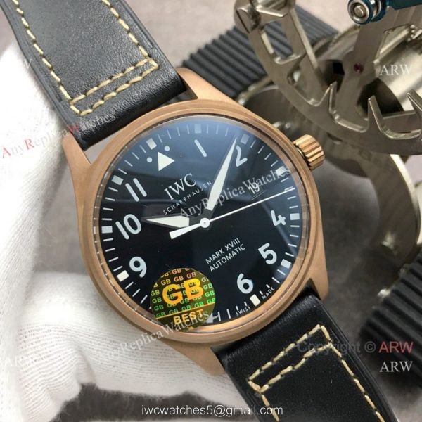 Super Clone IWC Big Pilots Spitfire Bronze Case Black Dial Watch Swiss Made 8