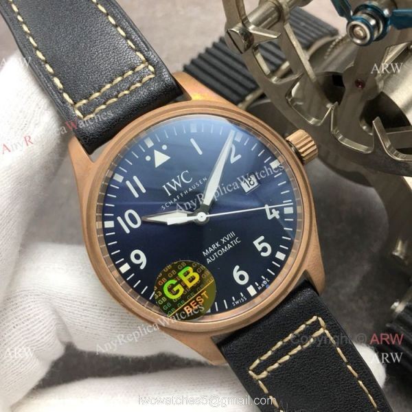 Super Clone IWC Big Pilots Spitfire Bronze Watch Blue Dial 8