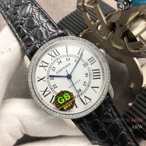 (GB) Swiss Grade Copy Cartier Ronde Solo Men Watch SS Diamond 8