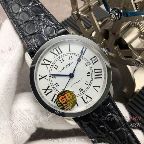 (GB)Best Replica Cartier Ronde Solo Cartier White Dial Watch 9015 Movement 8