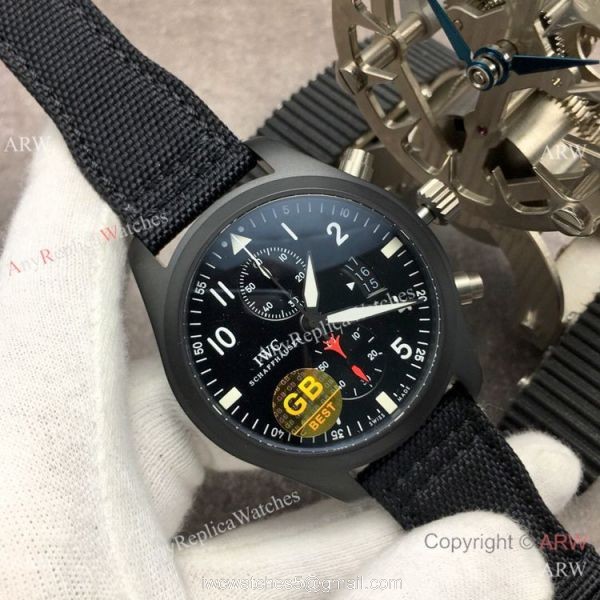 (GB) Swiss Replica IWC Pilots Top Gun IW388001 Watch 7750 Movement 8