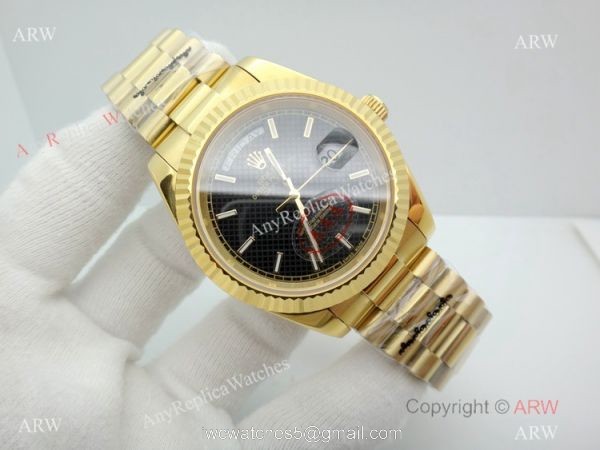 New Copy Rolex Day-Date President White textured Dial Watch 40mm 8