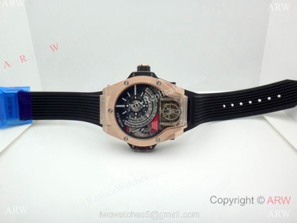 AAA Replica Hublot MP-09 Tourbillon Bi-Axis 49mm Watch Rose Gold Quartz Movement 8