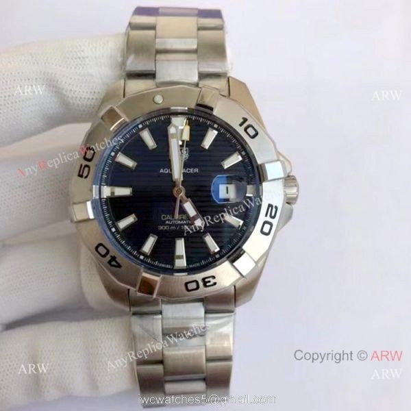 Wholesale Copy Tag Heuer Aquaracer Calibre 5 Watch Silver and White 8