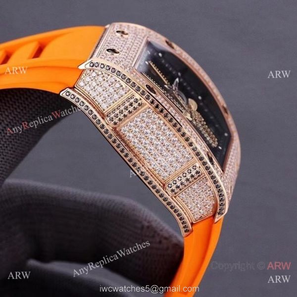 Swiss Quality Replica Richard Mille Goat Mask Automatic Watches Rose Gold 8