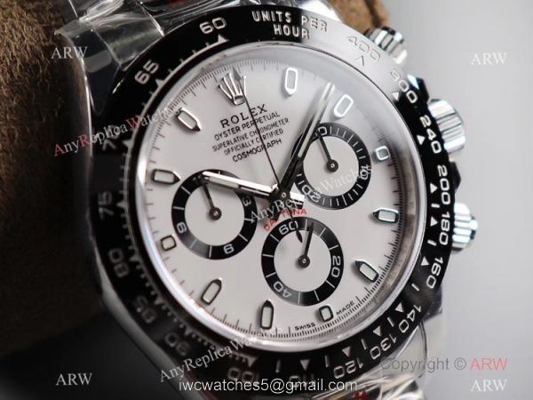Noob V3 version Rolex Daytona Stainless Steel White Dial Copy Watch 8