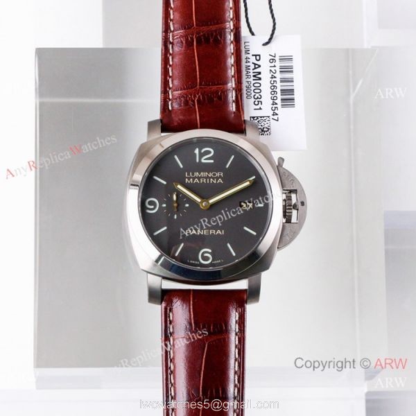 (VS) Swiss Panerai Luminor Marina PAM00351 Watch Titanium Case 8