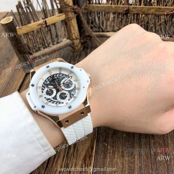 Copy Hublot Big Bang Evolution 44mm Watches Rose Gold Ceramic Bezel 8