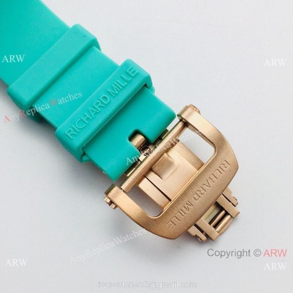 VS Factory Richard Mille AAA RM 07-03 Marshmallow BonBon Watch Green Rubber Strap 8