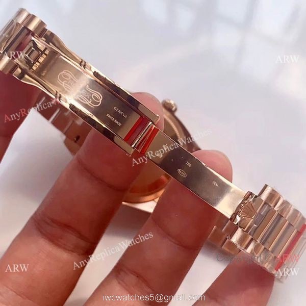 Swiss Grade 1 Fake Rolex Presidential DayDate Rose Gold Brown Dial Watch EWF Swiss 3255 8
