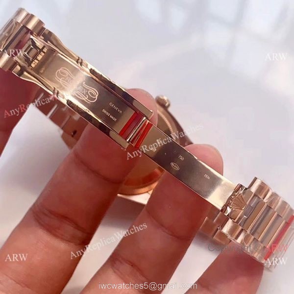 Swiss Replica Rolex DayDate Rose Gold D-Brown Dial Watch EW Factory 3255 8