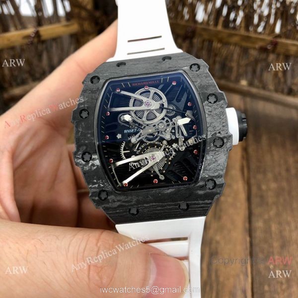 Swiss Quality Richard Mille Rm27-02 Copy Watches Carbon Green Rubber Strap 8