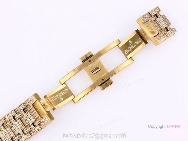 Best Replica Audemars Piguet Ice Royal Oak White Dial Yellow Gold AP Watch 8