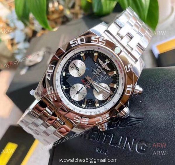 Swiss Breitling 1884 Replica Chronometre Certifie Stainless Steel Grey Dial Mens Watch 8