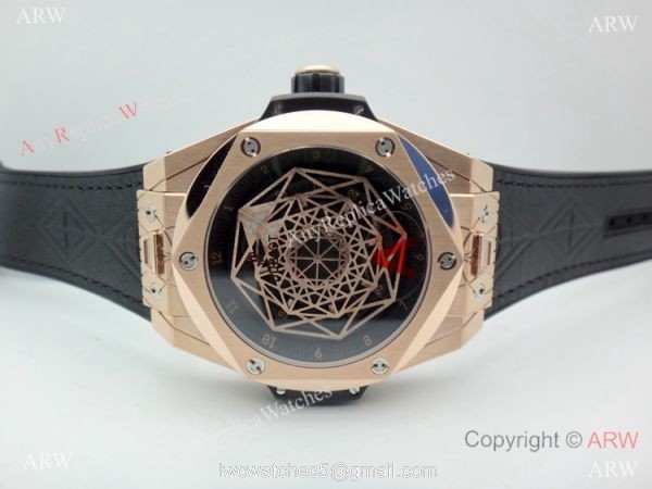 Swiss Grade 1 Hublot Big Bang Sang Bleu Rose Gold Watch HUB1213 Movement 8