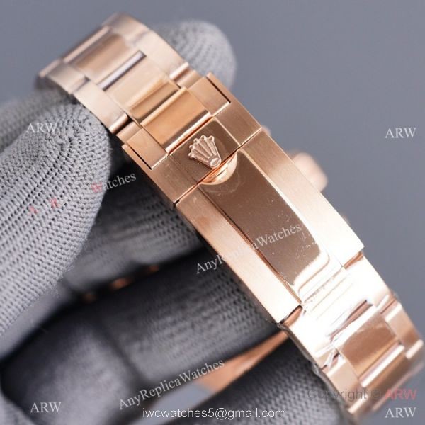 Swiss Quality Copy Rolex Rose Gold Daytona 40 Watch Black Ceramic Bezel Chocolate Dial 8