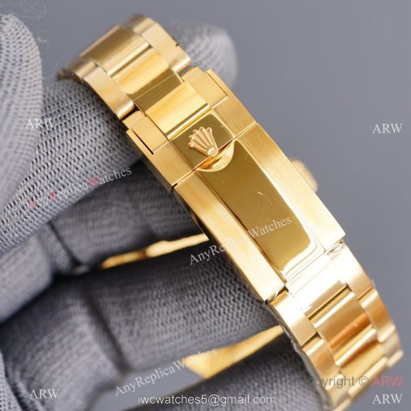 Swiss Quality Rolex Daytona 40mm Watch Black Ceramic Bezel Yellow Gold 8