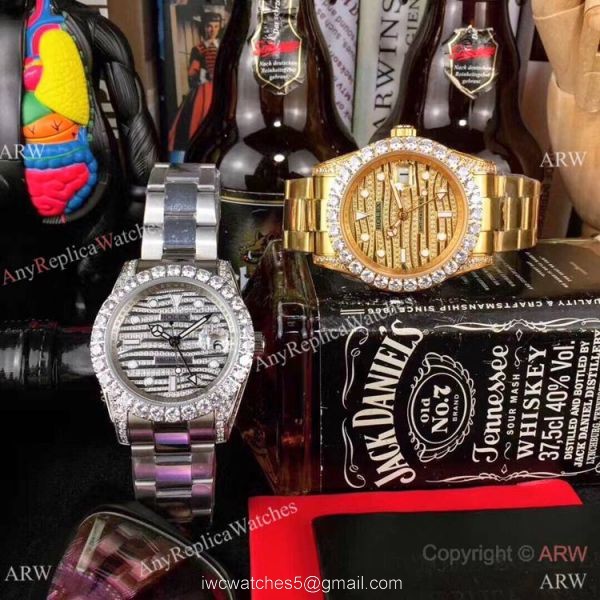Rolex GMT-Master II Yellow Gold Diamond Case Watch New Replica 8