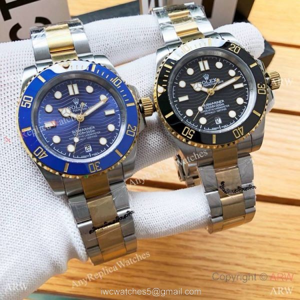 Rolex Submariner Date Copy Watches Two Tone Black Ceramic Bezel 40mm 8