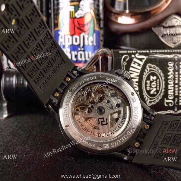 Copy Roger Dubuis Excalibur Skeleton Double Flying Tourbillon Watch SS Case 8
