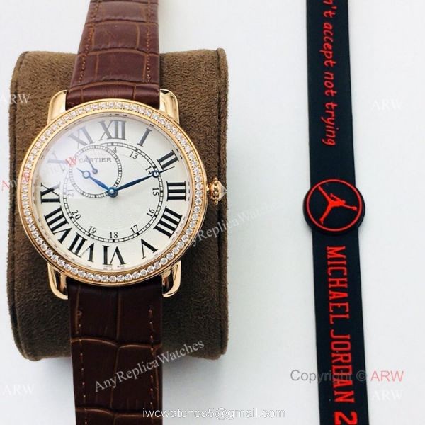 (EGF) New Replica Ronde De Cartier White Dial Rose Gold Automatic Watch 40mm 8