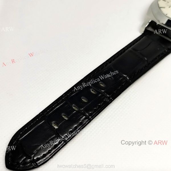Fake Officine Luminor Power Reserve Watch White Dial Black Leather Band 8