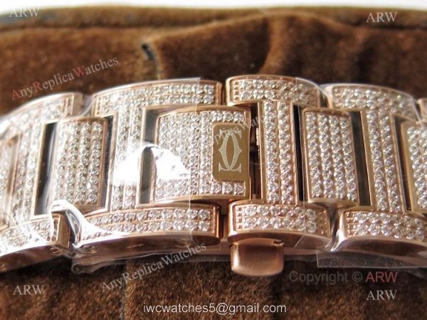 (TW) Swiss Quality Replica Cartier Ballon Bleu Rose Gold Diamond Watches 8