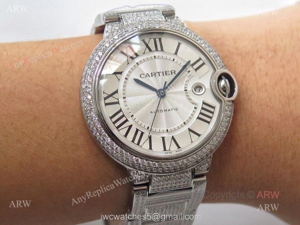 (TW) Best Replica Cartier Ballon Bleu Diamond Watches With Silver Dial 8