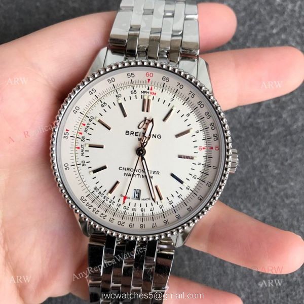 New Breitling Navitimer B01 White Dial Replica Watches 41mm 8