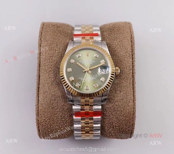 (TWF) Green Dial Rolex Datejust Jubilee Bracelet Swiss Replica Watches 31mm 8