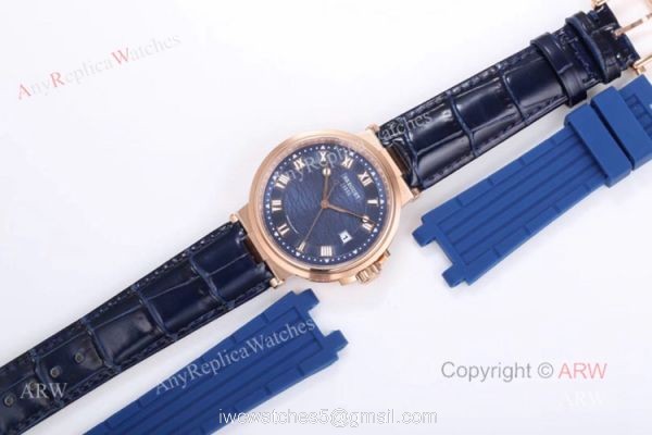 Swiss Replica Breguet Marine 5517 Blue Dial Watch For Men 8