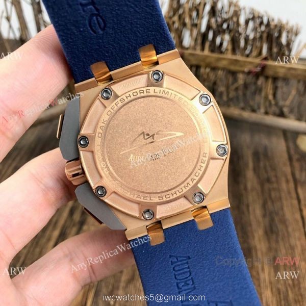 Copy Audemars Piguet Michael Schumacher Rose Gold Black Bezel Watches 8