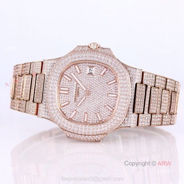 5719 Patek Philippe Nautilus Bust Down Rose Gold Replica Watch 40mm 8
