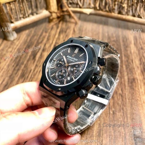 Black Steel Audemars Piguet Royal Oak Replica Watches Automatic 8